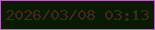 文字の大きさ：1、枠の色：b764bc、背景の色：0a1a01、文字の色：40291f 無料ブログパーツのブログ時計