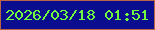 文字の大きさ：5、枠の色：b76546、背景の色：0a0d8e、文字の色：70fc3e 無料ブログパーツのブログ時計