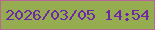 文字の大きさ：2、枠の色：b76695、背景の色：96ac50、文字の色：6f28a5 無料ブログパーツのブログ時計