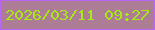 文字の大きさ：5、枠の色：b766f6、背景の色：ad7c95、文字の色：a7e816 無料ブログパーツのブログ時計
