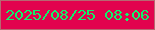文字の大きさ：2、枠の色：b76871、背景の色：e2034e、文字の色：10f26b 無料ブログパーツのブログ時計