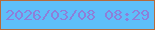 文字の大きさ：2、枠の色：b76a3a、背景の色：5ebff9、文字の色：8d7fd9 無料ブログパーツのブログ時計
