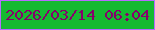 文字の大きさ：2、枠の色：b76bff、背景の色：15ba31、文字の色：88006b 無料ブログパーツのブログ時計