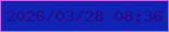 文字の大きさ：2、枠の色：b76cf6、背景の色：0f23b4、文字の色：2e0680 無料ブログパーツのブログ時計