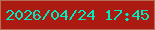 文字の大きさ：4、枠の色：b76d55、背景の色：ac1b12、文字の色：01eabf 無料ブログパーツのブログ時計