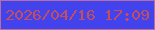 文字の大きさ：1、枠の色：b76da1、背景の色：4243ed、文字の色：c54e5e 無料ブログパーツのブログ時計
