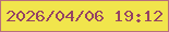 文字の大きさ：2、枠の色：b76e7e、背景の色：f1e54c、文字の色：954364 無料ブログパーツのブログ時計