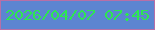 文字の大きさ：3、枠の色：b76fa7、背景の色：5c85d1、文字の色：2de750 無料ブログパーツのブログ時計
