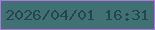 文字の大きさ：1、枠の色：b772e4、背景の色：407273、文字の色：274453 無料ブログパーツのブログ時計
