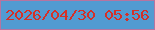 文字の大きさ：2、枠の色：b774a0、背景の色：529bd1、文字の色：d53027 無料ブログパーツのブログ時計