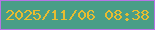 文字の大きさ：5、枠の色：b774e6、背景の色：499e87、文字の色：e8bc31 無料ブログパーツのブログ時計