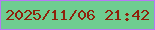 文字の大きさ：4、枠の色：b779f4、背景の色：6fcd90、文字の色：8f220b 無料ブログパーツのブログ時計