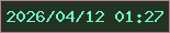文字の大きさ：1、枠の色：b78096、背景の色：233321、文字の色：6ff7ca 無料ブログパーツのブログ時計