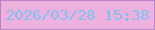 文字の大きさ：2、枠の色：b780d1、背景の色：eeb0dc、文字の色：7dc1f3 無料ブログパーツのブログ時計