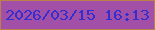 文字の大きさ：5、枠の色：b78149、背景の色：a250a7、文字の色：362dce 無料ブログパーツのブログ時計