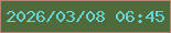 文字の大きさ：5、枠の色：b78377、背景の色：4f6b3b、文字の色：68d4d4 無料ブログパーツのブログ時計