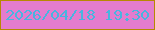 文字の大きさ：4、枠の色：b78801、背景の色：e47ccd、文字の色：48b5df 無料ブログパーツのブログ時計