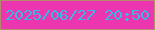 文字の大きさ：5、枠の色：b7896e、背景の色：eb36af、文字の色：37b9e5 無料ブログパーツのブログ時計