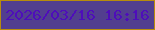 文字の大きさ：1、枠の色：b78c0c、背景の色：523e8f、文字の色：4e0dba 無料ブログパーツのブログ時計