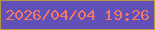 文字の大きさ：1、枠の色：b79743、背景の色：6150b8、文字の色：f4785f 無料ブログパーツのブログ時計