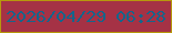 文字の大きさ：2、枠の色：b7980c、背景の色：a53245、文字の色：15658b 無料ブログパーツのブログ時計