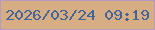 文字の大きさ：4、枠の色：b79abf、背景の色：d7ae83、文字の色：446598 無料ブログパーツのブログ時計