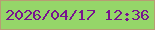 文字の大きさ：2、枠の色：b79d73、背景の色：95d669、文字の色：78138f 無料ブログパーツのブログ時計