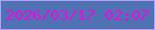 文字の大きさ：5、枠の色：b79efd、背景の色：4f72b2、文字の色：eb09e0 無料ブログパーツのブログ時計