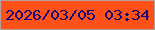 文字の大きさ：2、枠の色：b7a19f、背景の色：ff5017、文字の色：10097b 無料ブログパーツのブログ時計