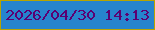 文字の大きさ：1、枠の色：b7a400、背景の色：2684cd、文字の色：5b0072 無料ブログパーツのブログ時計