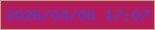 文字の大きさ：4、枠の色：b7a97b、背景の色：b31b5a、文字の色：4443cb 無料ブログパーツのブログ時計
