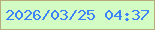 文字の大きさ：5、枠の色：b7aa7c、背景の色：d3fcc4、文字の色：3d83f8 無料ブログパーツのブログ時計
