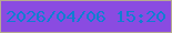 文字の大きさ：3、枠の色：b7aa90、背景の色：8a4be1、文字の色：0f7ed2 無料ブログパーツのブログ時計