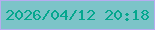 文字の大きさ：3、枠の色：b7acf0、背景の色：7cc4c8、文字の色：05a78e 無料ブログパーツのブログ時計
