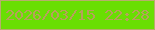 文字の大きさ：5、枠の色：b7ad6c、背景の色：69de03、文字の色：b7a05c 無料ブログパーツのブログ時計