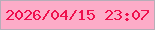 文字の大きさ：2、枠の色：b7adb8、背景の色：fdacc8、文字の色：ef0f4d 無料ブログパーツのブログ時計