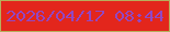 文字の大きさ：2、枠の色：b7ae5c、背景の色：e3261c、文字の色：9347c3 無料ブログパーツのブログ時計