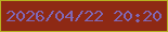 文字の大きさ：3、枠の色：b7b222、背景の色：8e2914、文字の色：8067b5 無料ブログパーツのブログ時計