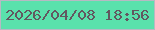 文字の大きさ：5、枠の色：b7b9c3、背景の色：5ae1ac、文字の色：625760 無料ブログパーツのブログ時計