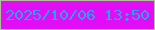 文字の大きさ：4、枠の色：b7bba2、背景の色：e10df4、文字の色：29a2ef 無料ブログパーツのブログ時計