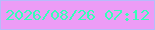 文字の大きさ：3、枠の色：b7bbfc、背景の色：ec9cf6、文字の色：37ffb8 無料ブログパーツのブログ時計