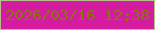 文字の大きさ：2、枠の色：b7bd8b、背景の色：d51ca1、文字の色：887411 無料ブログパーツのブログ時計