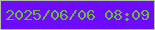 文字の大きさ：2、枠の色：b7bdae、背景の色：6c0bfd、文字の色：6abb36 無料ブログパーツのブログ時計