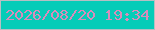 文字の大きさ：3、枠の色：b7bfc3、背景の色：06ccb8、文字の色：d98cbb 無料ブログパーツのブログ時計