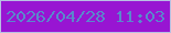 文字の大きさ：4、枠の色：b7bfe3、背景の色：9815d2、文字の色：5a88cc 無料ブログパーツのブログ時計