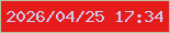 文字の大きさ：4、枠の色：b7c09f、背景の色：e51c1a、文字の色：d1c8f1 無料ブログパーツのブログ時計