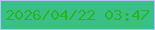 文字の大きさ：2、枠の色：b7c0f7、背景の色：3abf86、文字の色：26b723 無料ブログパーツのブログ時計