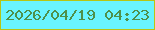 文字の大きさ：1、枠の色：b7c514、背景の色：69f4ff、文字の色：4e904a 無料ブログパーツのブログ時計