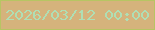 文字の大きさ：5、枠の色：b7c563、背景の色：d5b37c、文字の色：afdfb4 無料ブログパーツのブログ時計