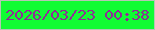 文字の大きさ：3、枠の色：b7c5b5、背景の色：11fc34、文字の色：902c96 無料ブログパーツのブログ時計